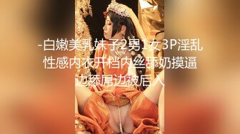 -白嫩美乳妹子2男1女3P淫乱 性感内衣开档内丝舔奶摸逼 边舔屌边被后入